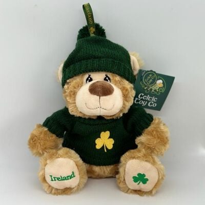 Celtic Toy Co. Teddy Bear with green Shamrock sweater
